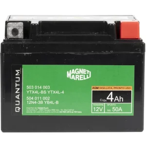 Esclusivo Magneti marelli batteria moto e scooter 4ah 12v 50a tecnologia agm sigillata polo positivo destro